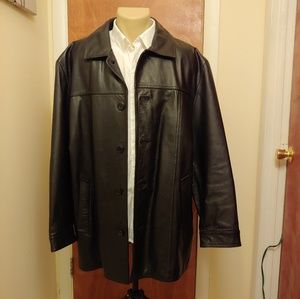 Structure Men's Black Leather Jacket XL